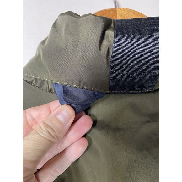 Lucky Brand Jacket Green Lightweight Mid Length Bomber Style Full Zip Hood *FLAW - Picture 8 of 12